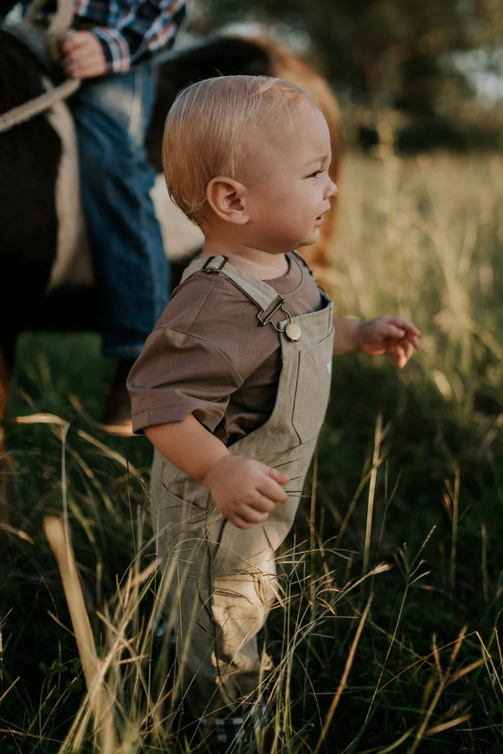 Little Windmill Clothing Co Ellis Natural Contract Overalls [Siz:1]