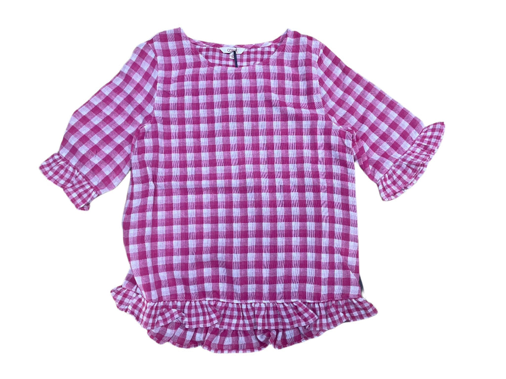 Corfu Womens Gingham Check Top S2426482 - Lipstick Pink [Siz:10]