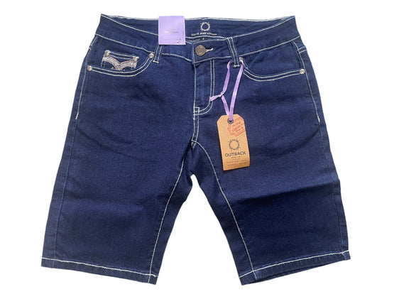 Outback Womens Wild Child Bermuda Ladies Short - Denim Bling [Siz:8]