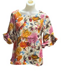 Corfu Womens Linen Top - Petal Soft [Siz:8]