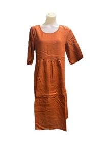 Corfu Womens Summer Linen Dress - Coffee House [Siz:8]