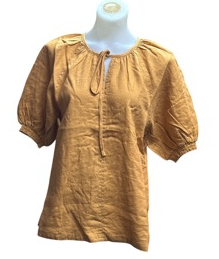 Corfu Womens Linen Breeze Top - Damask Gold [Siz:8]