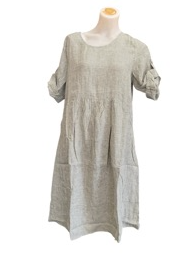 Corfu Womens Summer Linen Dress - Spring Moss [Siz:8]