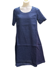 Corfu Womens Linen Breeze Dress - Indigo [Siz:8]