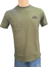 Outback Mens Plain Tee with Logo - Military [Siz:S]