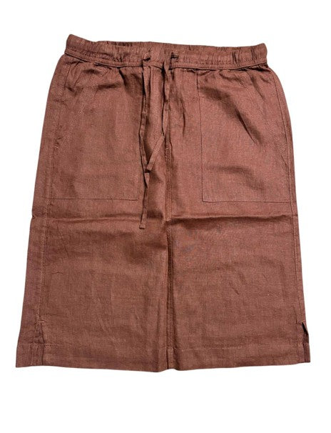 Corfu Womens Linen Breeze Skirt - Java [Siz:8]