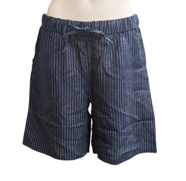 Corfu Womens Linen Shorts - Ink/White Stripe [Siz:8]