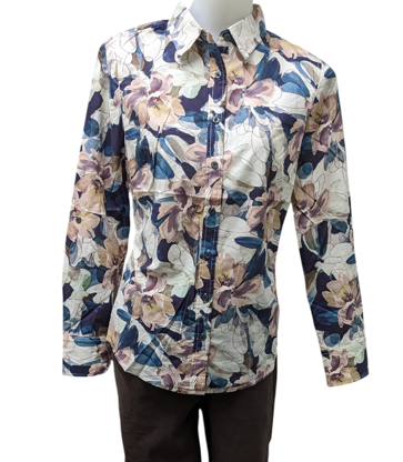 Corfu Womens Cotton Print Top - Velvet Bloom [Siz:8]