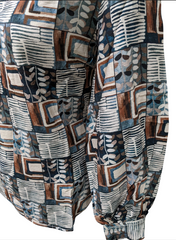 Corfu Womens L/S Shirt - Soft Printed Modern Artefact [Siz:8]