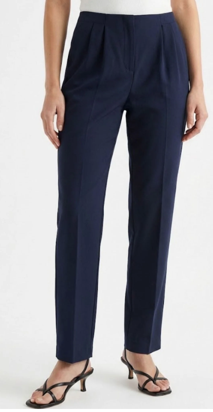 Corfu Womens 7/8th length Winter Sateen Pants [Col:French Navy Siz:16]
