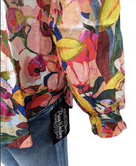 Corfu Womens L/S Soft Printed Top - Floralism [Siz:8]