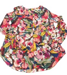 Corfu Womens L/S Soft Printed Top - Floralism [Siz:8]