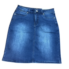 Corfu Womens Denim Skirt - French Blue Wash [Siz:8]