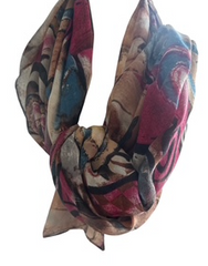 Corfu Womens Scarf [Col:Teal Mulberry]