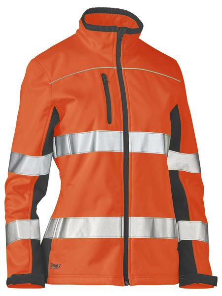 Bisley Women's Hi Vis Taped Soft Shell Jacket