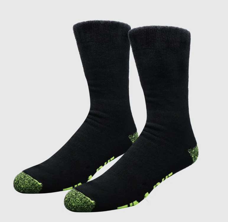 Tradie Mens Socks Cotton Blend Work Socks [Col:Black/Green Siz:7-10]