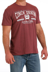 Cinch Mens S/S Tee - Heather Burgundy