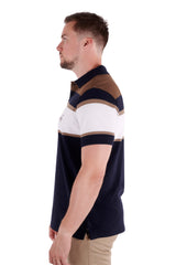 Thomas Cook Mens Newman Tailored Short Sleeve Polo - Navy/Dark Tan