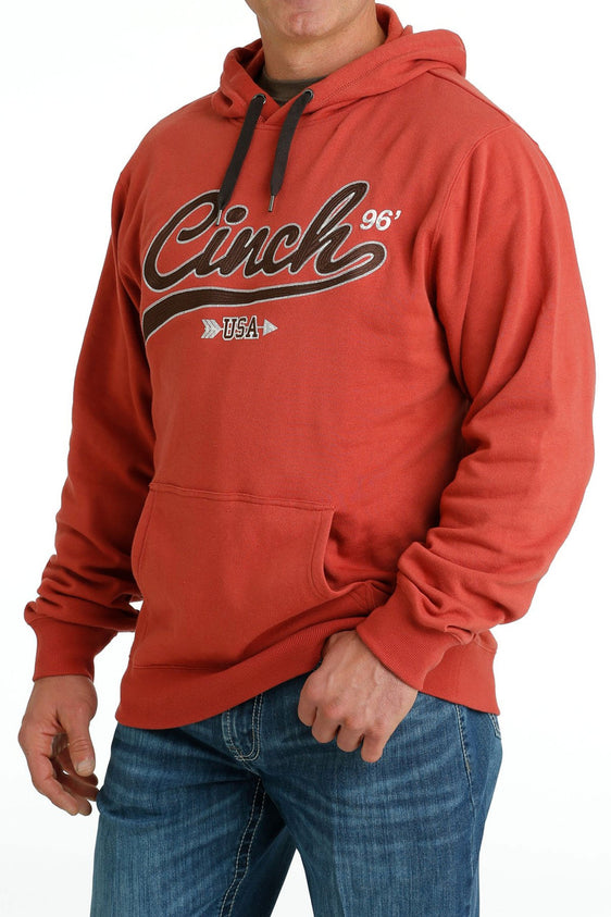 Cinch Men's Hoodie Fleece Pullover Hoodie - Red