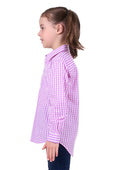 Hard Slog Kids Ayla Half Button Long Sleeve Shirt - Lavender