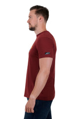 Pure Western Mens Cleveland Short Sleeve Tee - Red Marle