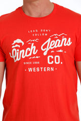 Cinch Mens Lead Don't Follow Graphic Tee - Red