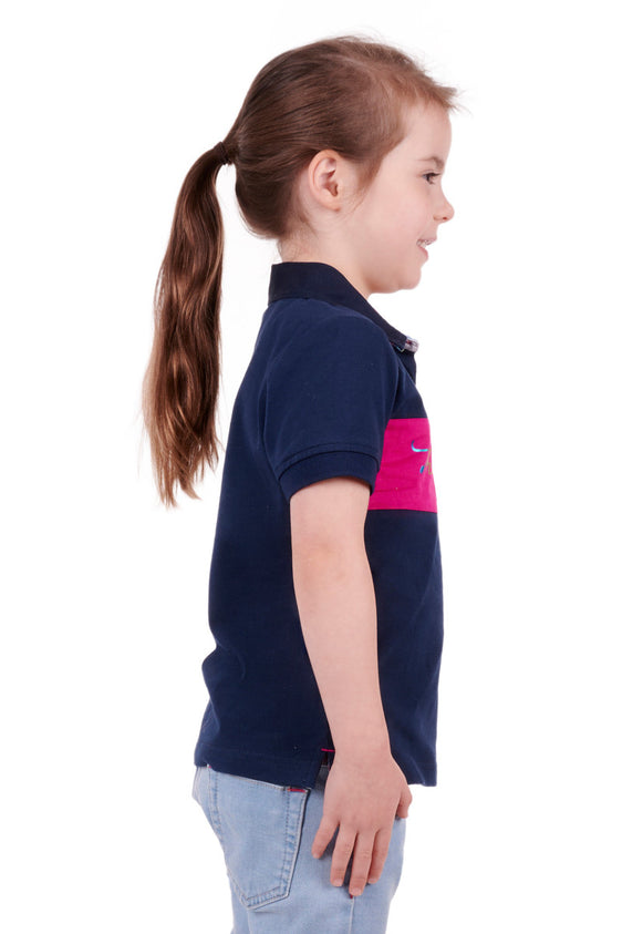 Thomas Cook Girls Lacey Short Sleeve Polo - Navy
