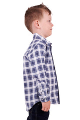 Thomas Cook Boys Lloyd Long Sleeve Shirt - White/Denim