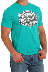 Cinch Mens American Brand Shirt sleeve T-Shirt - Turquoise