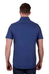 Thomas Cook Mens Edward Tailored Short Sleeve Shirt - Denim/Navy