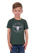 Pure Western Boys Enzo Short Sleeve Tee - Green Marle