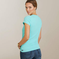 Ariat Womens Versity Outline Short Sleeve T-Shirt - Pool Blue