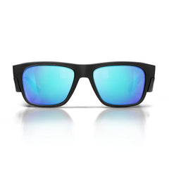 SafeStyle Fusions Matte Black Frame/Mirror Blue Polarised UV400 Safety Glasses FMBBP100