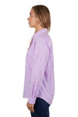 Hard Slog Womens Ayla Half Button Long Sleeve Shirt - Lavender