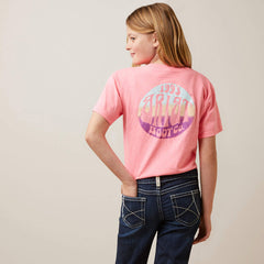 Ariat Girls Groovy Short Sleeve Tee - Pink Heather
