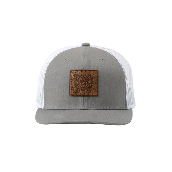Cinch Trucker Cap Leather Logo Shield - Grey