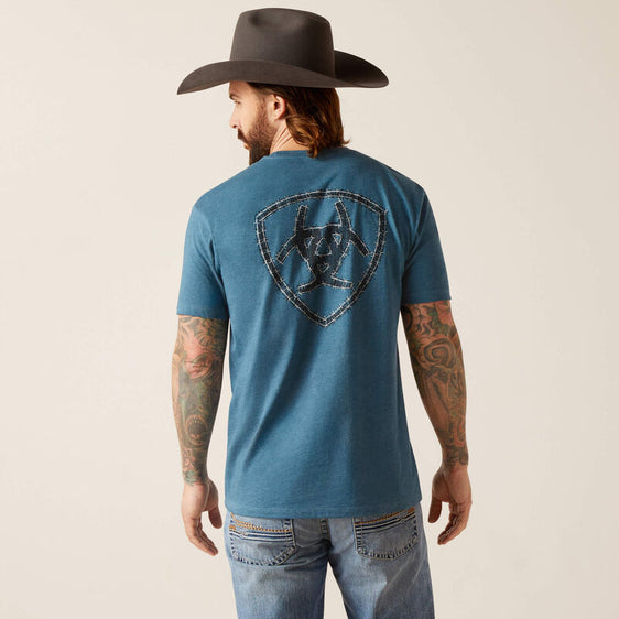 Ariat Men's Western Wire T-Shirt - Steel Blue Heather