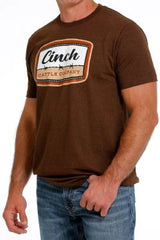 Cinch Mens Cattle Company Short Sleeve T-Shirt - Brown