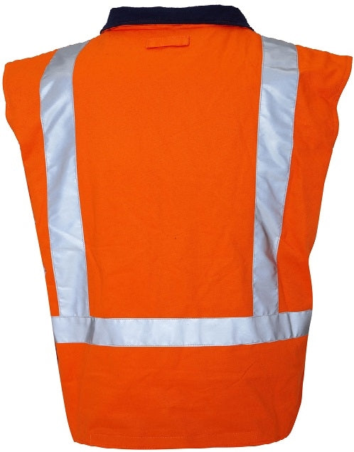 Ritemate Reversible Vest with 50mm Reflective Tape - Orange/Navy