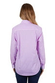 Hard Slog Womens Ayla Half Button Long Sleeve Shirt - Lavender