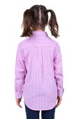 Hard Slog Kids Ayla Half Button Long Sleeve Shirt - Lavender