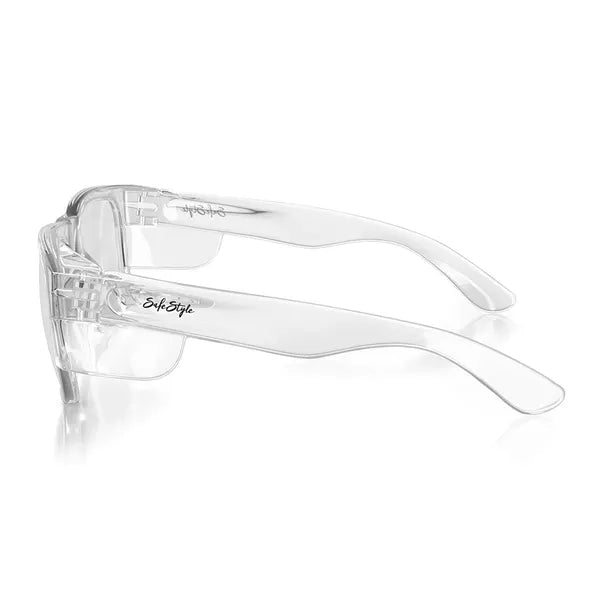 SafeStyle Fusions Clear Frame Clear Lens UV400 Safety Glasses