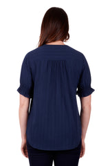 Thomas Cook Womens Kaylie Short Sleeve Blouse - Navy