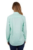 Hard Slog Womens Lize Half Button Long Sleeve Shirt - Teal