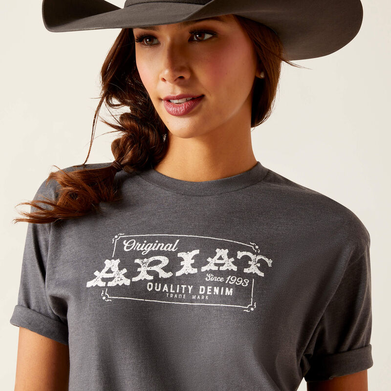 Ariat Womens Denim Label T-Shirt - Charcoal Heather