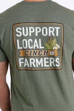 Cinch Men's Support Local Farmer Tee - Olive