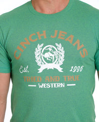 Cinch Mens T-Shirt 'Cinch Jeans' - Heather Green