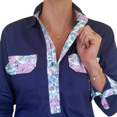 Antola Izzy Half Button Shirt - Liberty Trim