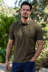 Thomas Cook Mens Logan Tailored Short Sleeve Polo - Dark Tan