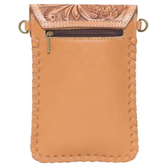 Design Edge Tooling Leather Cowhide Phone Bag - AB-10